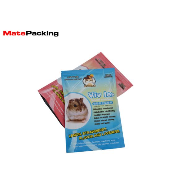 Custom Logo Printed Pet Food Packaging Bags Three Side Seal Bag With Zipper