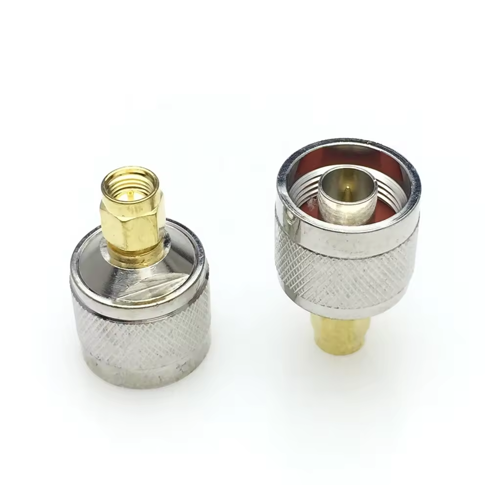 N Male Plug to SMA-Male Plug Straight RF Coaxial Connector Adapter