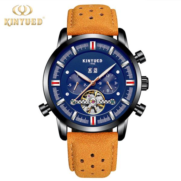 Hollow  Bottom  Mens Mechanical Watches Hardness Mineral Glass Dial