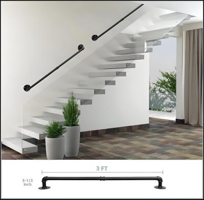 Heavy Duty Steel Wall Mounted Stair Railing Indoor Outdoor Use