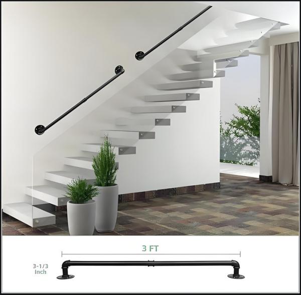 Modern Galvanized Wall Stair Handrail Anti-Slip Fire Resistant