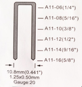 Пневматическая сцепка 20 калибра для тонкой коронной воздушной сцепки A11 T50 Запрос образца для сцепки для проволоки