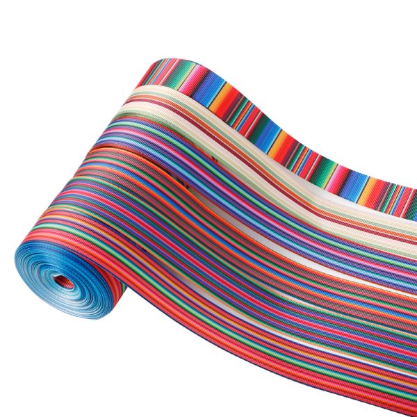 25mm Rainbow Striped Grosgrain Ribbon for Hair Bow Making Support 7 Days Sample Order