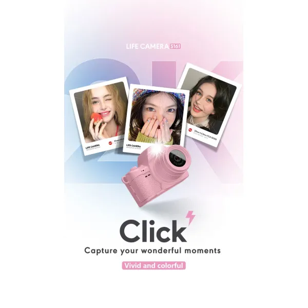 High-Performance Mini Pocket Camera with 1440p 2K HD Video Recording and 1.47-inch IPS Color Screen