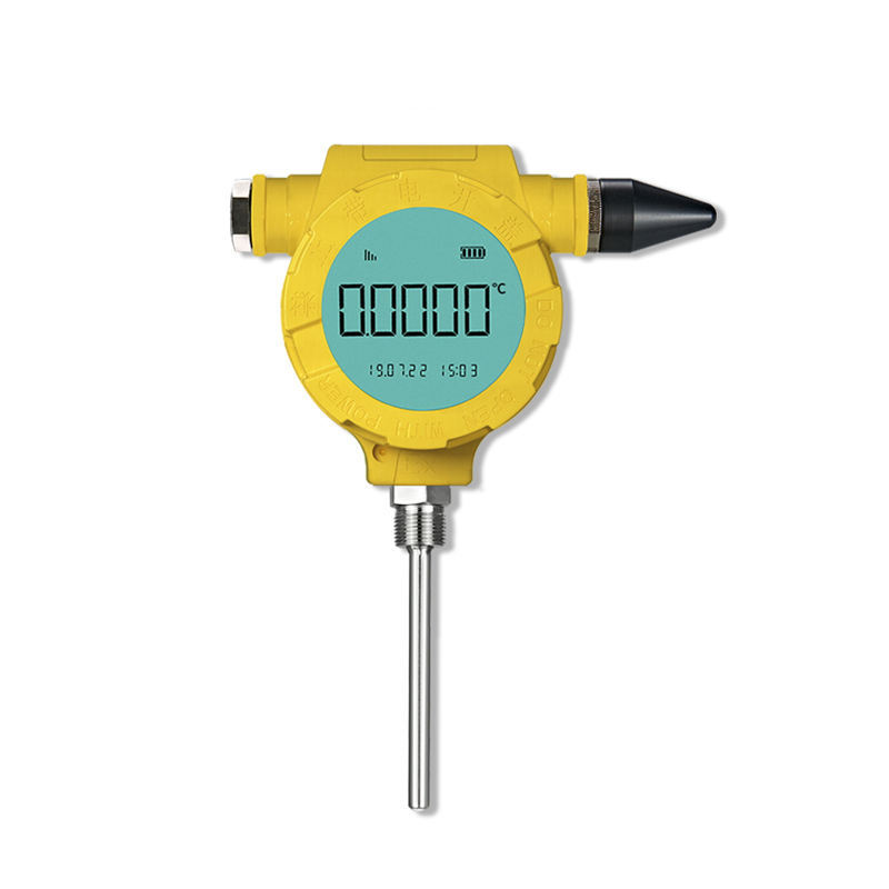 Smart Wireless Temperature Transmitter Lcd Screen Wide Measuring Range -200~600℃ Customizable Threads Temperature Monitoring Gauge