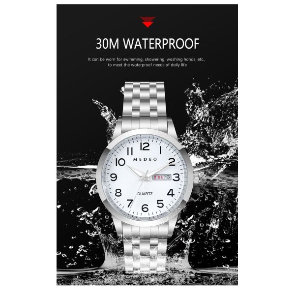 Silver Stainless Steel Quartz Watch With Japanese Movement