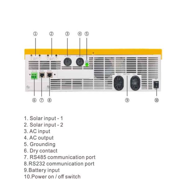 8.5KW 48V Включенный/MPPT Выключенный Инвертор 11KW Солнечный Инвертор Гибридный 14кг Чистая Синусная Волна