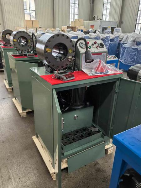 Green Color Electric 2 Inch Compact Structure Hydraulic 10 Dies Hose Crimping Machine / Hose Crimper