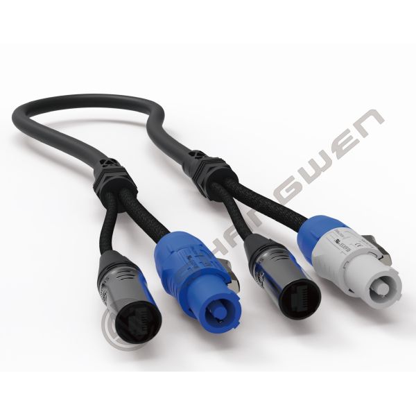 Cable combinado XLR hembra y macho Powercon, cable de señal DMX de 3 pines SJT, 2 en 1, entrada y salida, cable híbrido de alimentación