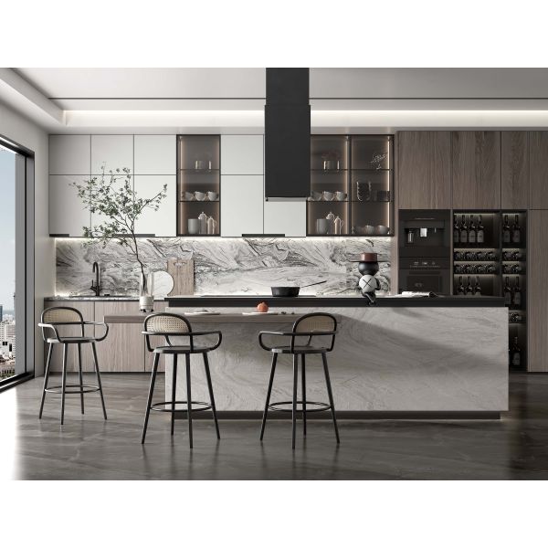 Kitchen Cabinets Luxury Ash Wood Design With Soft-Close Hinges Countertop