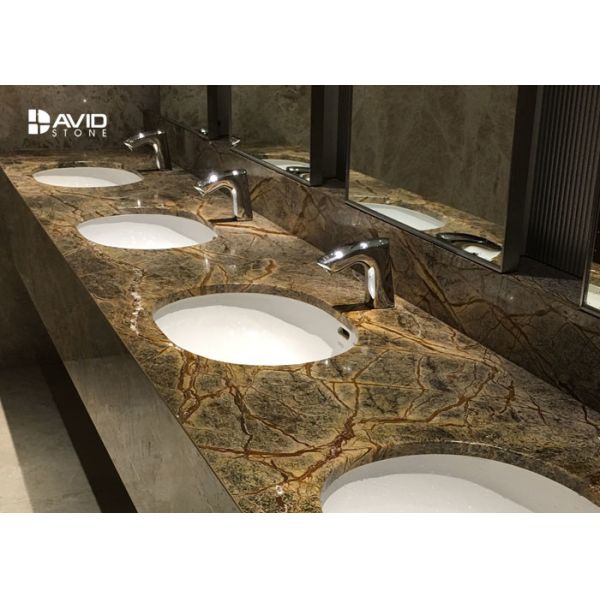 Durable Marble Bathroom Sink Tops , Marble Vanity Tops With Sink Heat Resistance