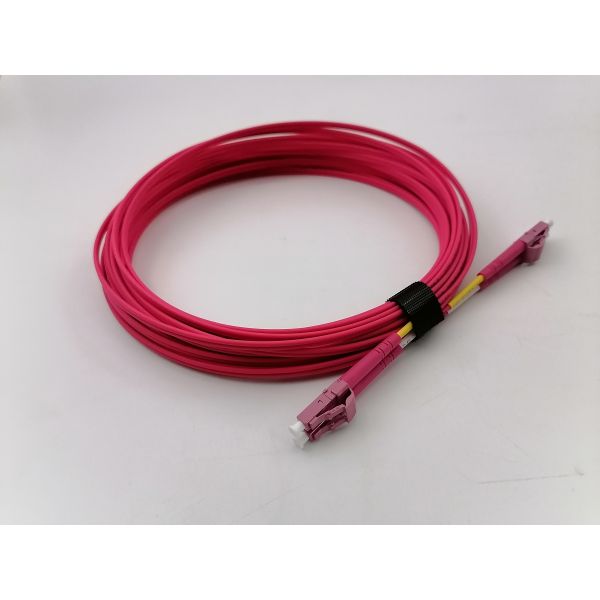 OM4 Duplex Fiber Optic Patch Cord PVC LSZH 5M LC LC 50/125um