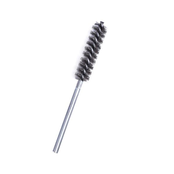 O fio da broca elétrica do punho do metal escova para o ferro e a madeira