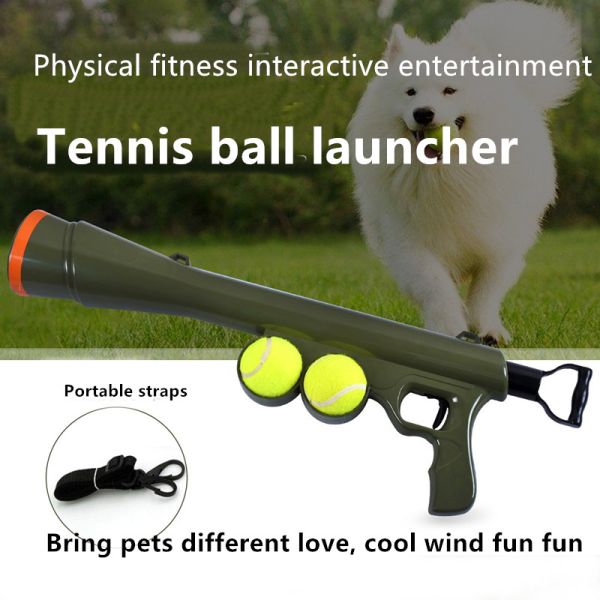 Pet Gun Tennis Launcher Pet Toy Interactive Pet Training Educational