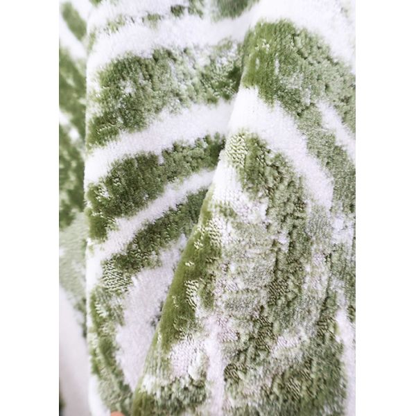 100% Polyester Luxury Matcha Green Circular Jacquard Velvet Pattern Fabric