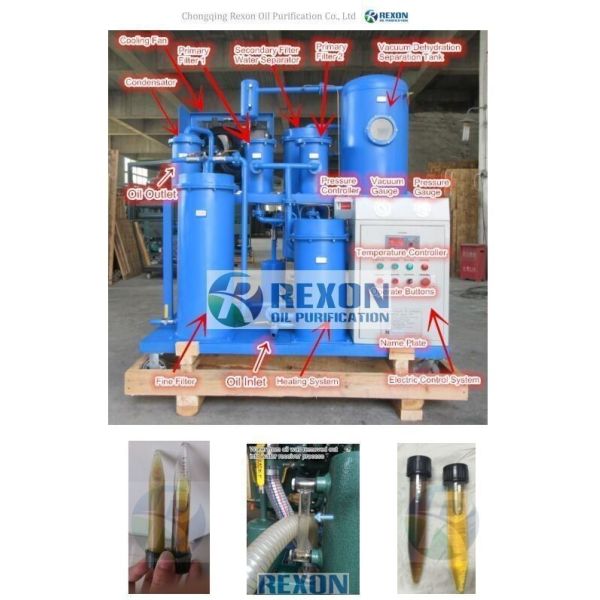 Water Removal Hydraulic Oil Filter System , Vacuum Dehydrator Oil Purification System