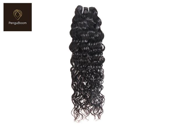 Black 100g/Pcs Water Wave Human Hair Bundles , 8a human hair bundles