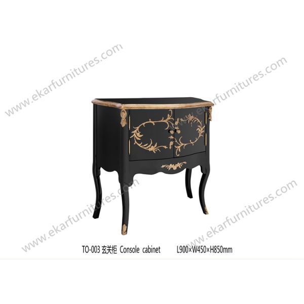 Antique Golden Wood Vintage Entryway Cabinet TO-003