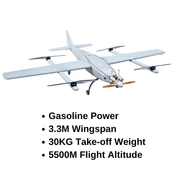 Comprimento de asas fixado UAV industrial customizável 150KM de Wing Drone Long Range Drones 5h 24h 4.6m HX4HFW325