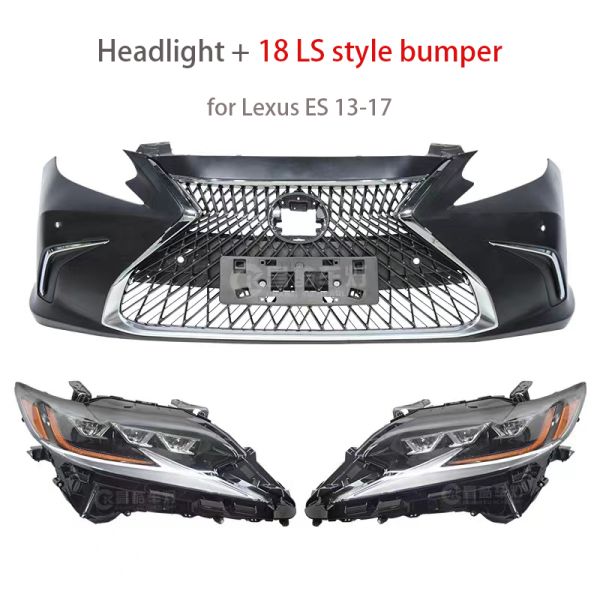 Hot Sale Lexus Facelift 2018 Ls Style Pp Front Bumper and Headlights for 2013-2017 Lexus Es