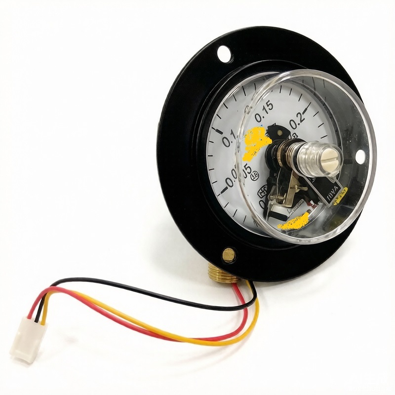 60mm Axial Flange Electric Contact Pressure Gauge -0.05~0.25 MPa 10VA Dry‑Type