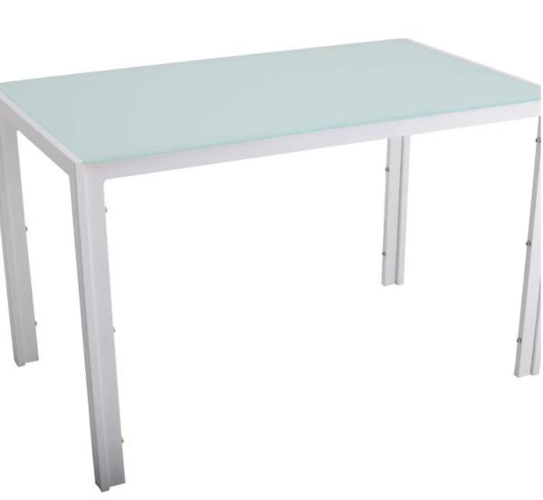 Modern Luxury Restaurant Tempered Glass Top Dining Table With Metal Leg