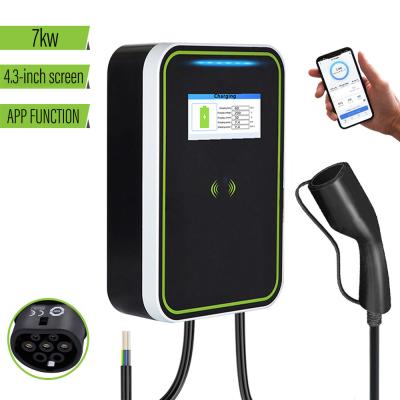 Linha da arma do carregador da C.A. EV de Wallbox com painel LCD 32A APP 7ke