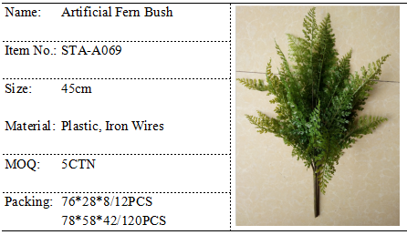 45CM Artificial Fern Bush , Artificial Tree Branches Floral Arrangement Wall Decoration