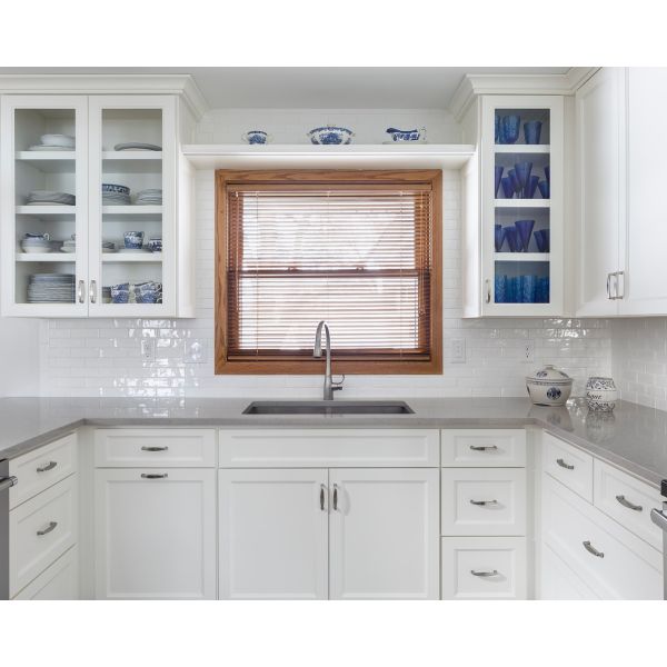 Modular PVC Kitchen Cabinets U Shape White Matt For Villa
