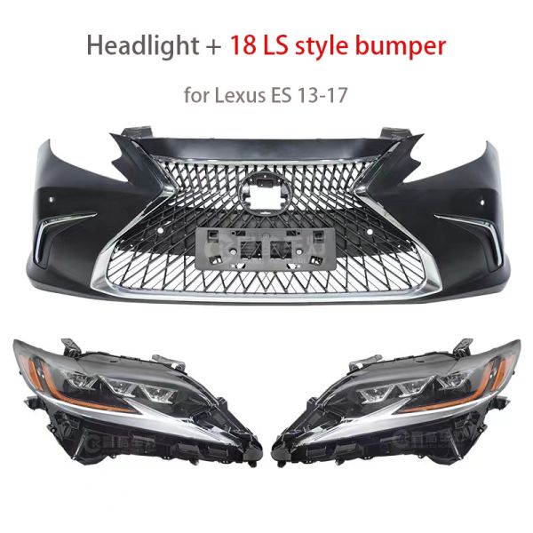 Hot Sale Lexus Facelift 2018 Ls Style Pp Front Bumper and Headlights for 2013-2017 Lexus Es