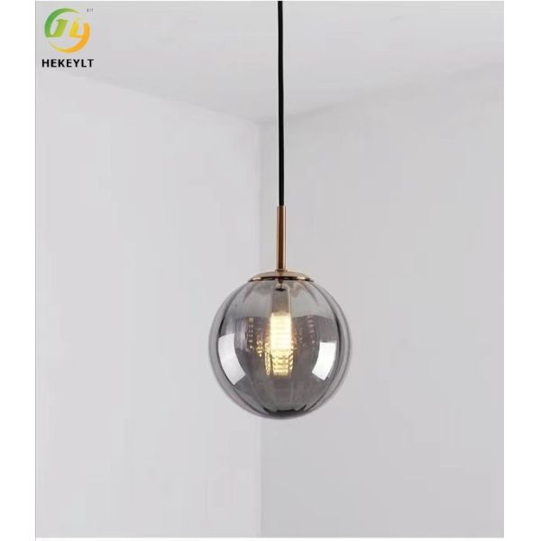 Легкая роскошная атмосфера E27 Современная спальня Подвесной светильник Прикроватная тумбочка с одной головкой Шар Длинная линия