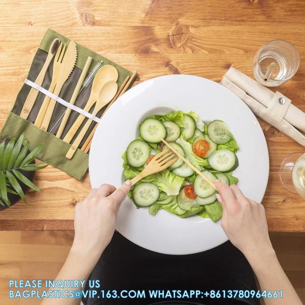 Disposable Bamboo Wooden Cutlery Set | 100% All-Natural Eco-Friendly Biodegradable And Compostable Utensils