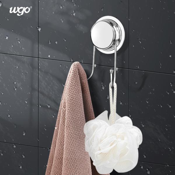 No Residue Restickable Suction Cup Robe Hook Black For Living Room Kitchen Bathroom