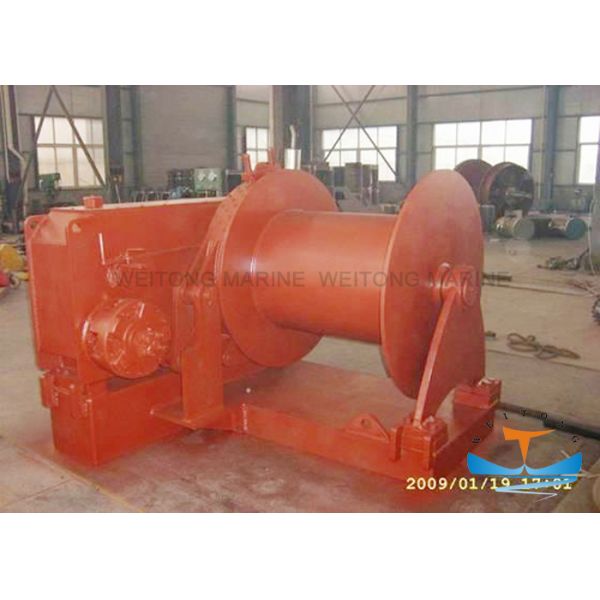 Light Weight Drum Winches For Boats , Ship Mooring Winch Excellent Stability