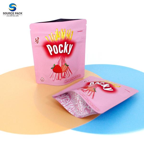 Child Resistant Weed Packaging Smell Proof Stand Up Pouch Custom Printed Mylar Bag