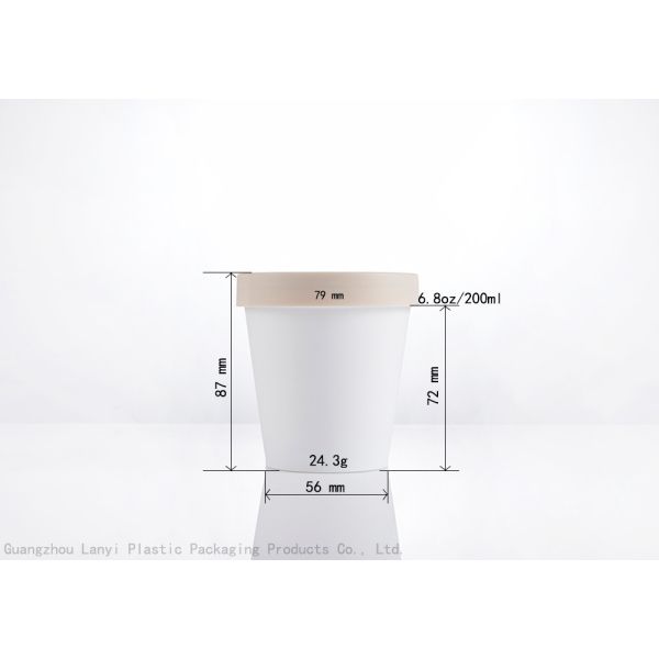 Белые замороженные опарникы сливк 8.5oz 250ml PP косметические для геля алоэ