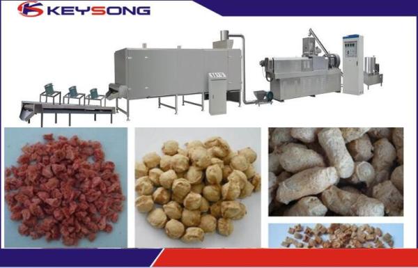 Twin Screw Extruder Textured Soya Protein Meat Making Machine / Extrusion Equipment