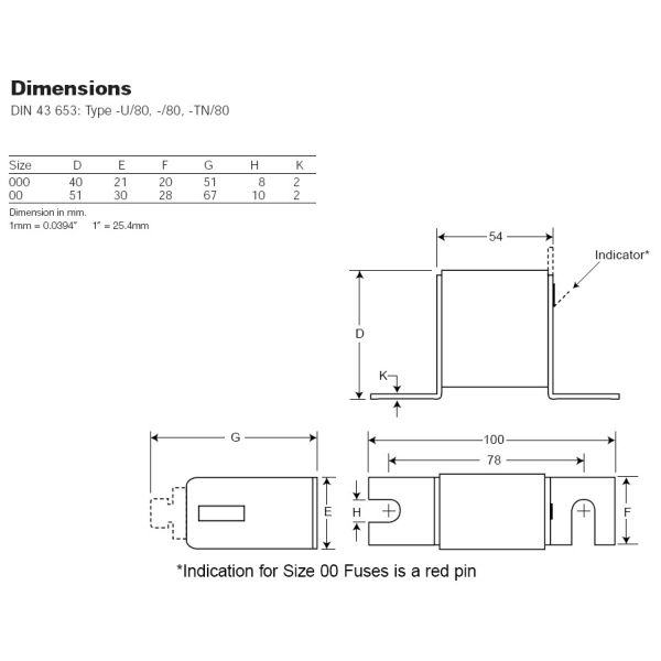 Высокоскоростной квадратный корпус предохранителя медь и керамика 10А до 400А 690В