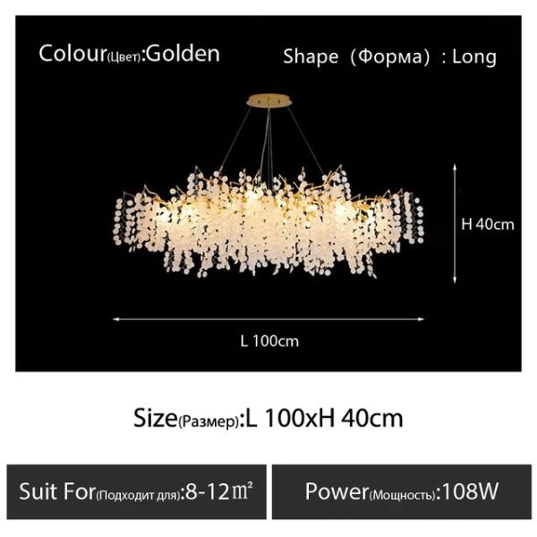 Nordic Ceiling Crystal Chandelier Gold Luxury Pendant Light  （WH-AP-672）
