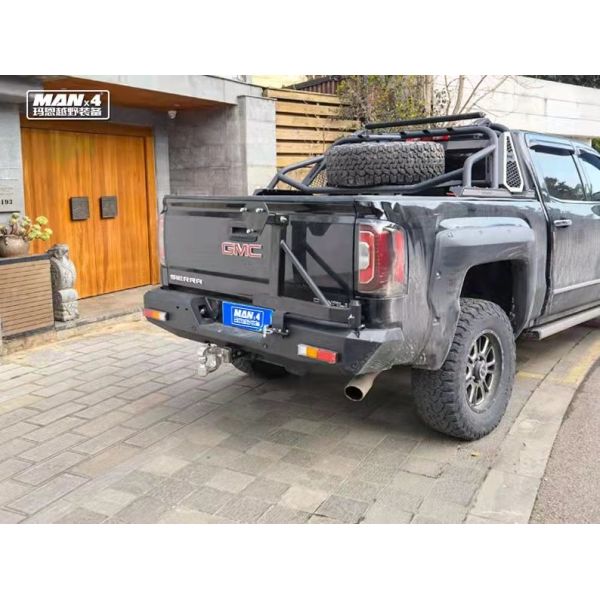 Powder Coated Q235 Steel Bull Bar Rear Bumper GMC Sierra 1500