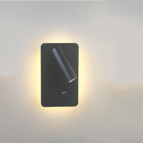 Dimmable switch bedside wall lamp bracket light hotel bedroom headboard reading lamps bed wall lamp