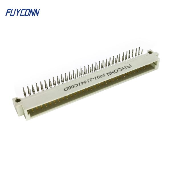 64Pin conector do Euro da tomada masculina do PWB do ângulo direito das fileiras do conector 2 do RUÍDO 41612