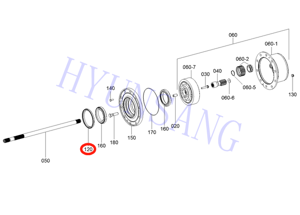 Вал ZGAQ-01266 уплотнения для R170W-7 R220W-7 ZGAQ-02236 ZGAQ-02171