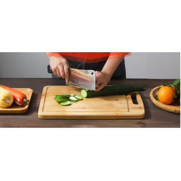 Plato de corte rectangular de madera personalizado para cortar verduras duraderas en la cocina