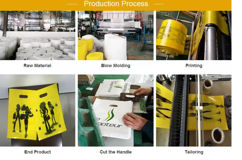 Gravure Printing 70mic Coextrusion Film PE Die Cut Gift Bag