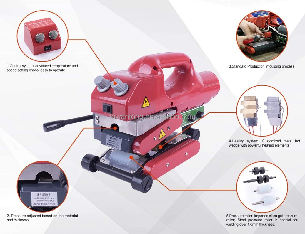 220V PE PVC EVA Geomembrane сварочная машина толщиной 1 мм