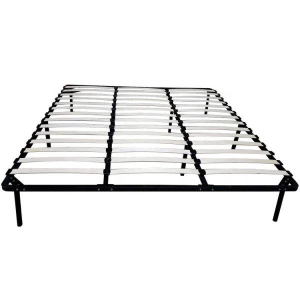 European Style Wooden Slat Bed Frame Eco Friendly Finish 5 Intermediate Legs