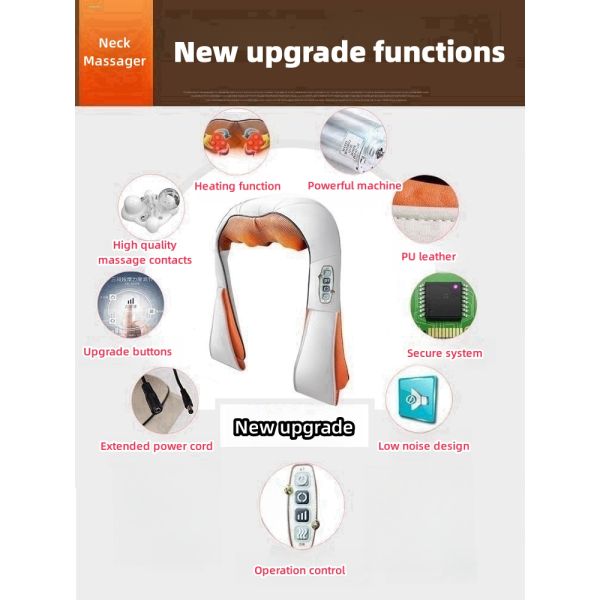 Coffee Household Multi-functional Cervical Massage Heating Pillow Shawl Electric Neck Shoulder Massager Body Muscle Relax Machine Tool