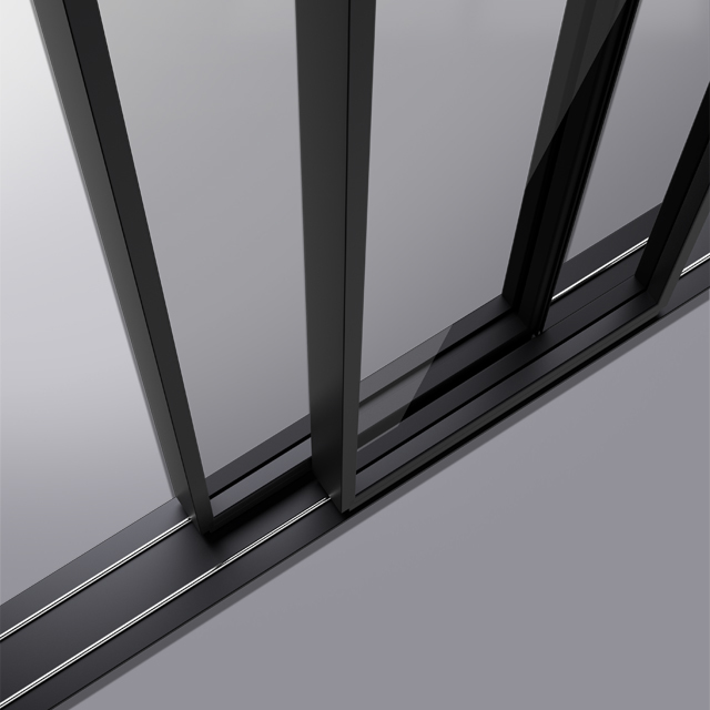 Ventilation Stainless Steel Low Orbit Sliding Door Room Dividers Slim Frame