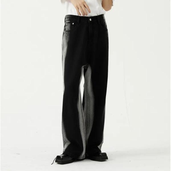                  Wholesale Custom Streetwear Designer Blank Baggy Distressed Vintage Jeans Stacked Flare Denim Pants Men             